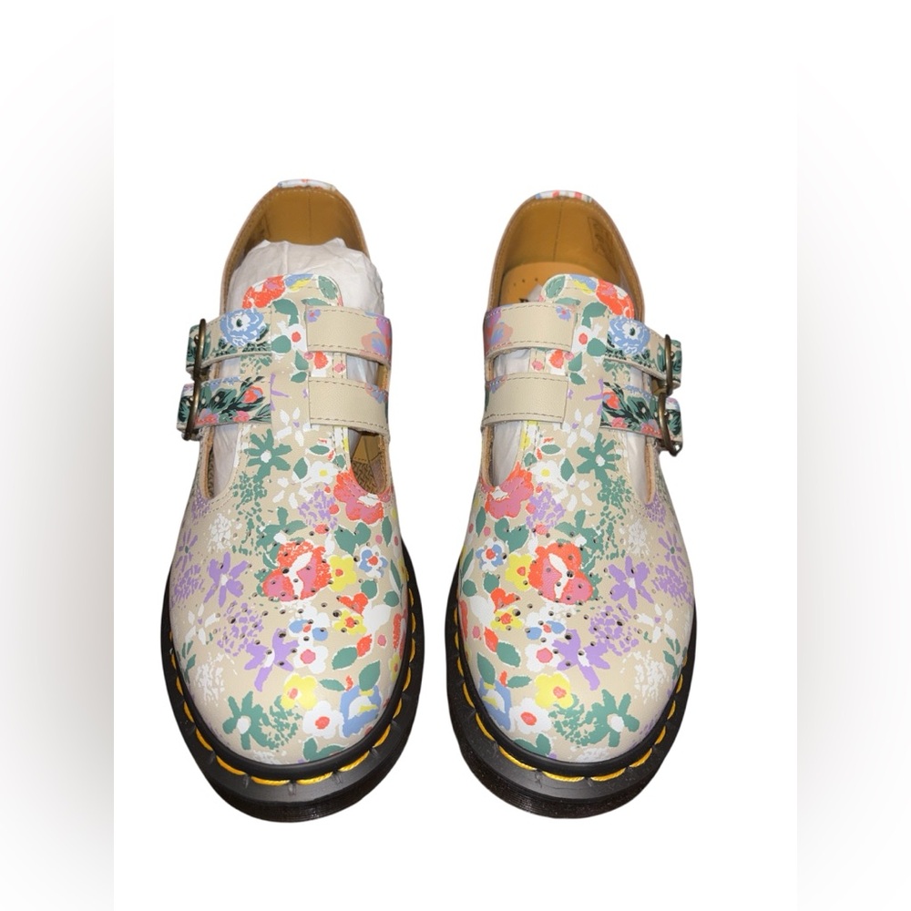 Dr. Martens 8065 Floral Mash Up Leather Mary Jane Shoes - Picture 2 of 9